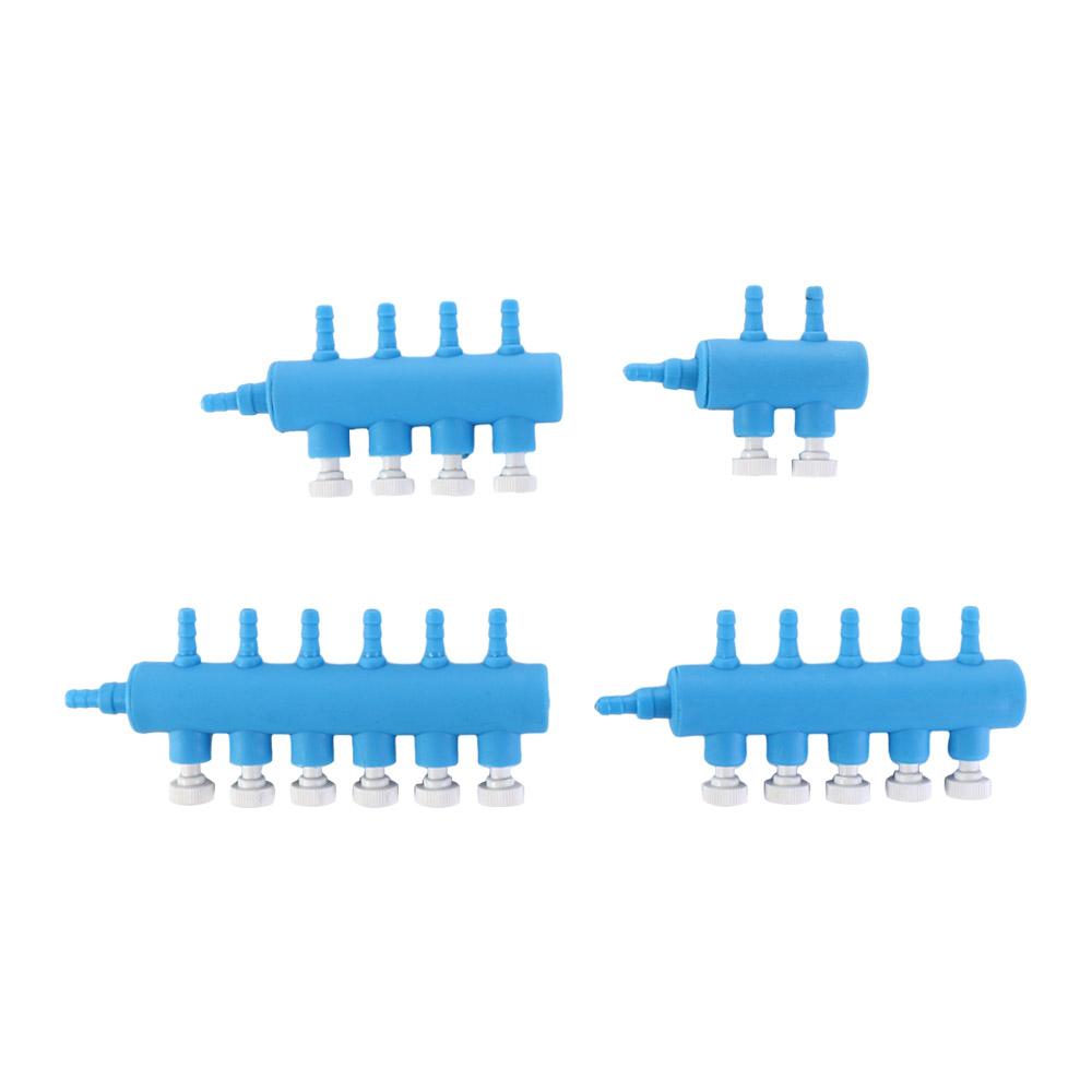 Клапаны управления воздухом для аквариума, синие пластиковые, 2-6-ходовые, раздельно-поточные, для аквариума, аксессуары для воздушного насоса