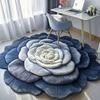 3D Flower Floor Mat Absorbent Floral Bathroom Rug Quick-Dry Floor Rug with Anti-Slip Backing for Kitchen Bedroom Entryway Vanity Area