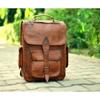 New Men's Large Real Vintage Leather Backpack Brown Travel Rucksack Laptop Bag