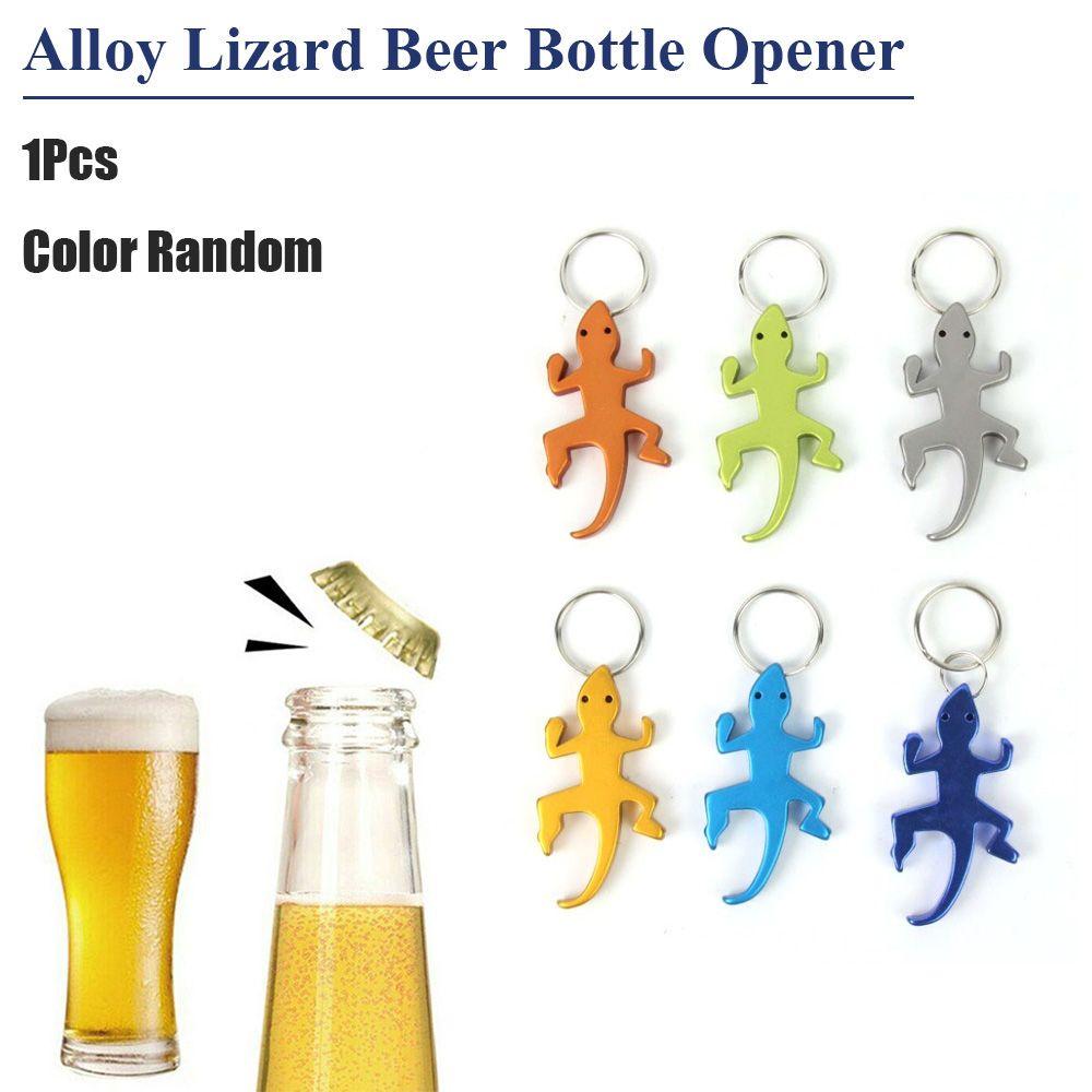 Novelty Creative Zinc Zinc Alloy Aluminum Lizard Shape Beer Corkscrew Openers Keys Ring Bottle Opener