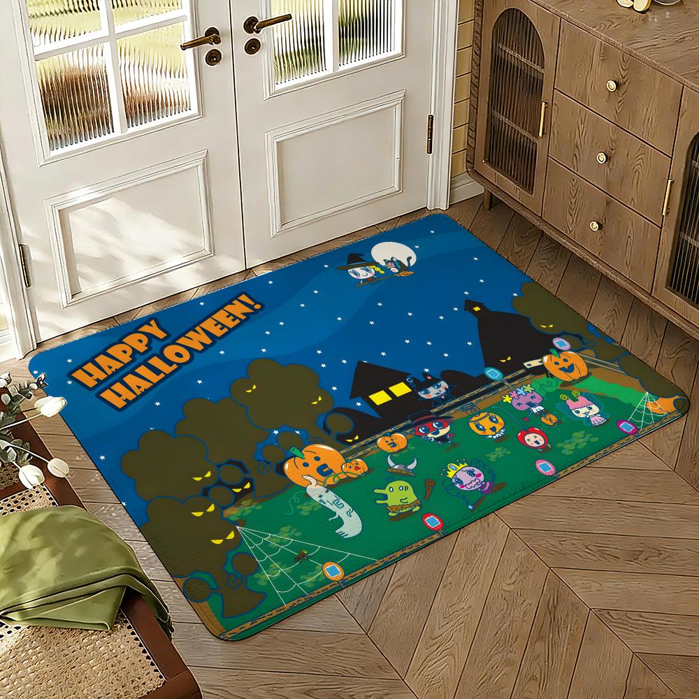 Cool T-Tamagotchi Floor Mat Soft Thickened Absorbent Non-Slip Bedroom Living Room Door Mat Home Decor Flannel Rugs