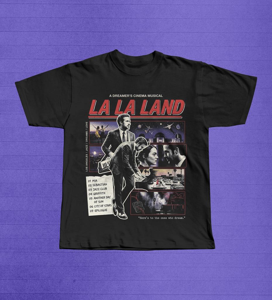 La La Land TShirt City of Stars Jazz Film Graphic Tee Mia Sebastian Movie