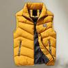 Autumn Winter Men Vest Cotton Padded Solid Color Zipper Windproof Thickened Sleeveless Jacket Streetwear
