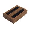 HeMu Walnut Double-slot Ring Displaystand Jewelry Storage Plate Counterjewelry Ornaments Props Solid Wood Ringdisplay Stand