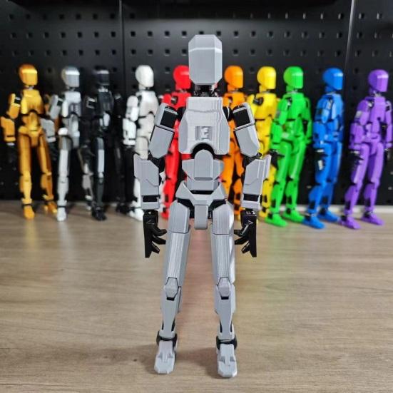 3D Printed Multi-jointed Robot Action Figure with Weapon Robot Model Movable Joint Figurine Desktop Decoration Ornament