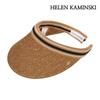 Helen Kaminski Bianca Sun Cap Straw Hat Nougat Black Visor Hat HAT50265-NUBS