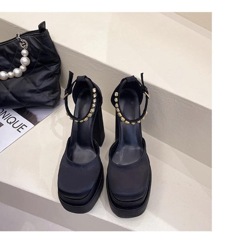 2024 Женская обувь на платформе с высоким каблуком, модные женские сексуальные красные туфли на высоком каблуке, летние двойные водонепроницаемые удобные сандалии