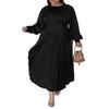Женское платье с круглым вырезом и рукавами-фонариками, большого размера, макси-платье с высокой талией