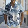 Men's Refreshing and Handsome Trees 3D Print Shirt Button Up Shirt Casual Shirt Summer Shirt Short Sleeve Daily Vacation Clothing