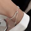 S925 Sterling Silver Round Bead Bracelet Female Pumping Adjustment Hand Ornaments