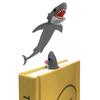 Креативная 3D закладка в виде большой белой акулы - Прочный пластик, Черная с красными деталями зубов, Канцелярский подарок для ученика на начало учебного года