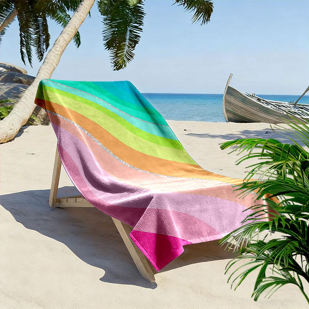 Rainbow Waves Beach Towel A must-have beach towel for beach travel