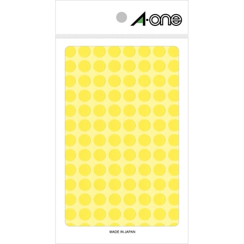 Этикетка A-One Color, желтая, круглая, 9 мм, 14 листов 07004