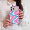 Чехол для телефона Apple iPhone 17 16 15 14 13 Pro Max с блоками цвета и волнами, ударопрочный, жесткий, защитный