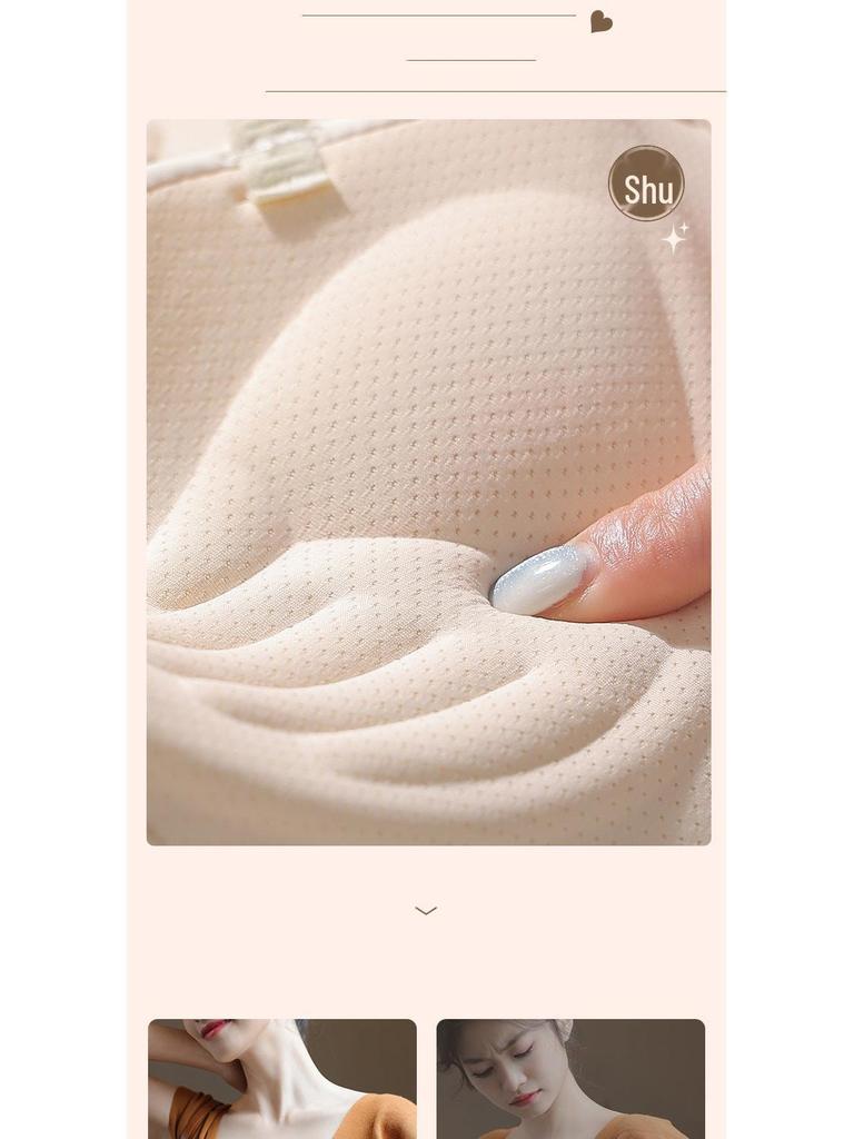 Cartoon Chest Uplift Wire-Free Seamless Half Cup Padded Bra for Small Busts