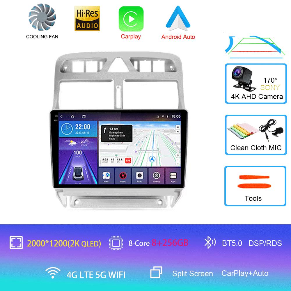 Car Radio Android 14 For Peugeot 307 1 2001 - 2008 Multimedia Video Player Navigation GPS No 2din 2 Din DVD