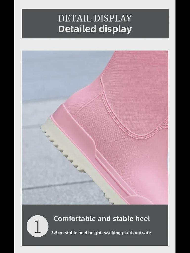 Women's Mid-Tube Lightweight Waterproof Rain Boots - European & American Fashion