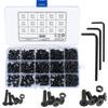 500pcs M3 M4 M5 Hex Socket Flat Head Bolt Set, Hex Socket Head Bolts Set, Hex Screws, Countersunk Head Bolts, Pan Head Bolts and Nuts, Alloy Steel, Re
