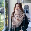 Solid Color Scarf For Women In Winter Thickened And Warm Versatile For Students Single Color Tassel Imitation Cashmere Scarf Shawl