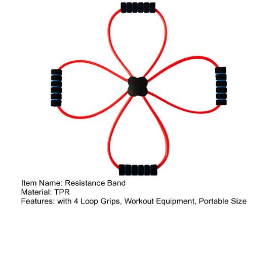 Эспандер для пилатеса с 4 петлями, расширитель груди, растяжка мышц, силовая тренировка, эластичная лента, домашний тренажерный зал, оборудование для тренировок всего тела