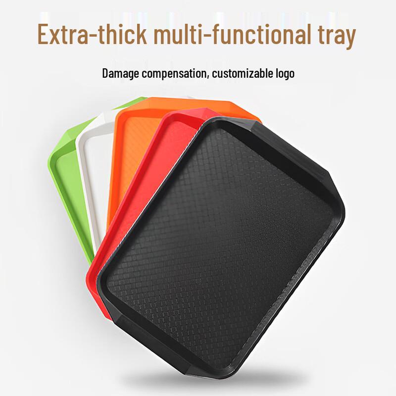 Commercial Non-slip Plastic Serving Tray with Handles