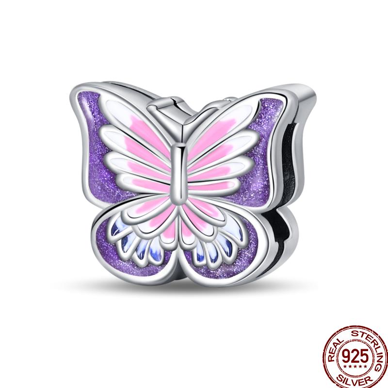 Copper Colored Zircon Shell Butterfly Amulet Body Shape Charm Flat Charm Suitable For Pan Original Bracelet