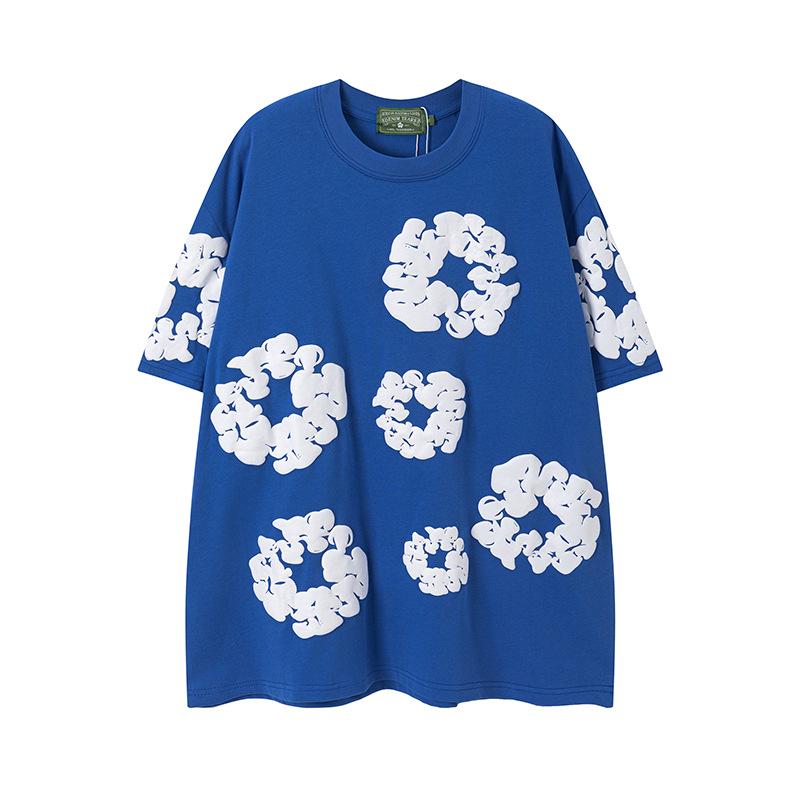 Джинсовые слезы Капок Пена Принт Американский стиль Комплект из толстовки и спортивных штанов для пары