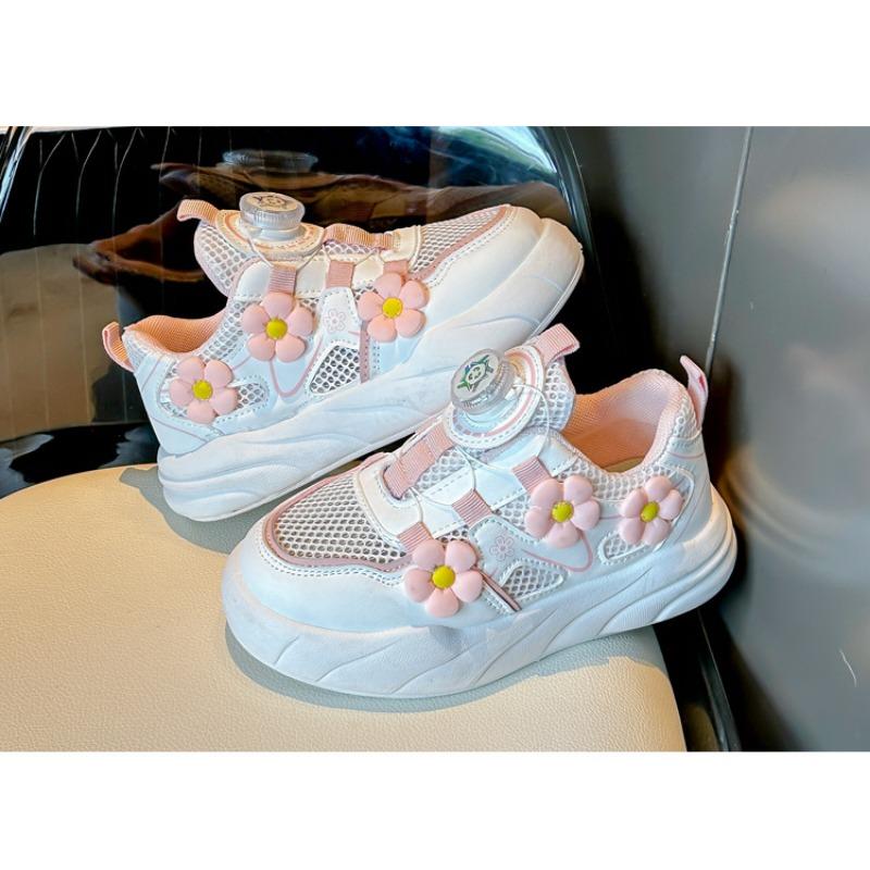 Обувь для сноуборда для девочек с вращающейся пряжкой, летняя одинарная сетка, маленькие белые туфли, сетка, красная принцесса, спортивная обувь, нескользящая, мягкая подошва, прилив