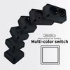 Black Flame Retardant Wall Mounted On/Off Spray Plastic 2 Gang 1 Way Button Light Switch EU Standard Classic Surface Switch Way