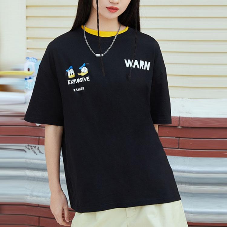 Li-Ning Li Ning x Disney Sports Fashion Collection Drop Shoulder Sleeve T Shirt Women's Black AHSR342-2