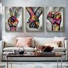 Граффити Wall Art Finger Fist Холст Картина Абстрактный Плакат Street Pop Art Печать на холсте Настенные картины для декора гостиной БЕЗ Рамки