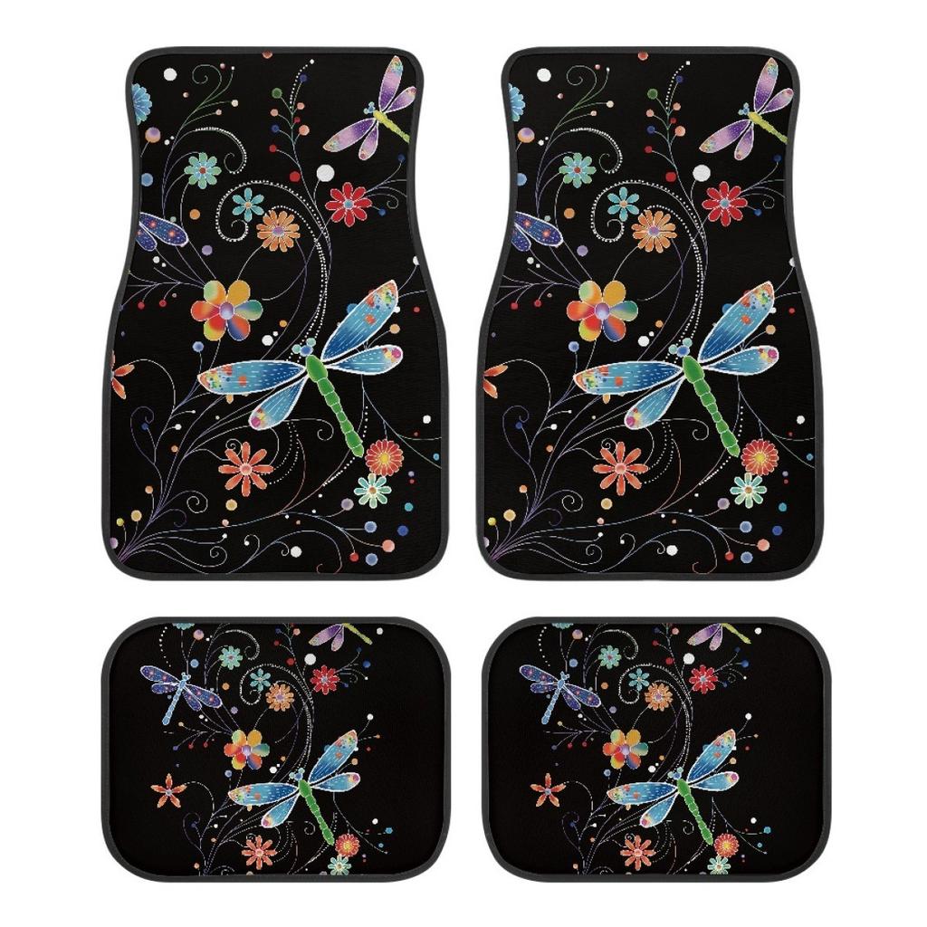 Cross-Border Temu Dragonfly Crystal Velvet Is Dirt-Resistant And Easy To Take Care Of. The Car Mat Is Non-Slip, Wear-Resistant And Easy To Clean