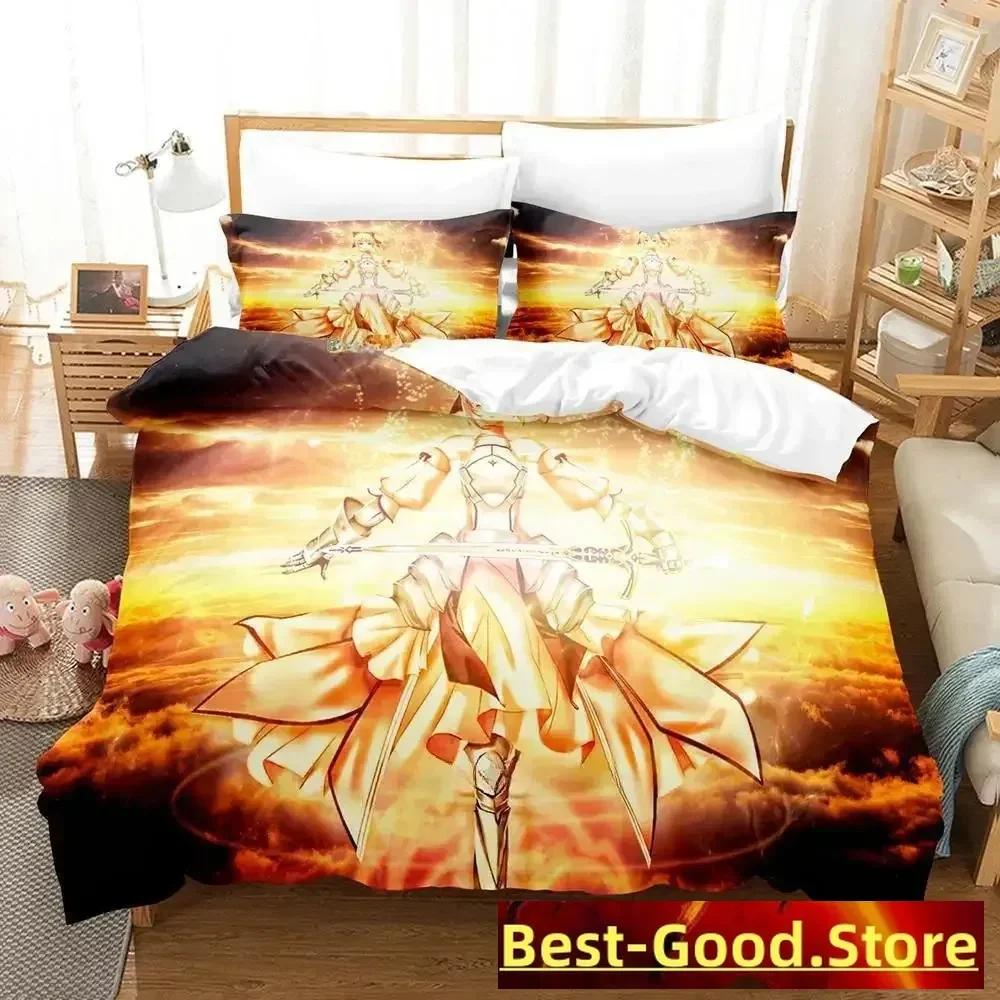 3D Print FateStay Night Unlimited Blade Works Bed Set Duvet Cover Pillowcase Bedding Set Bed Linen Sheet Quilt Cover Full