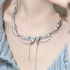 Ожерелье в стиле инс Синяя бабочка Женские украшения Новая ключичная цепочка