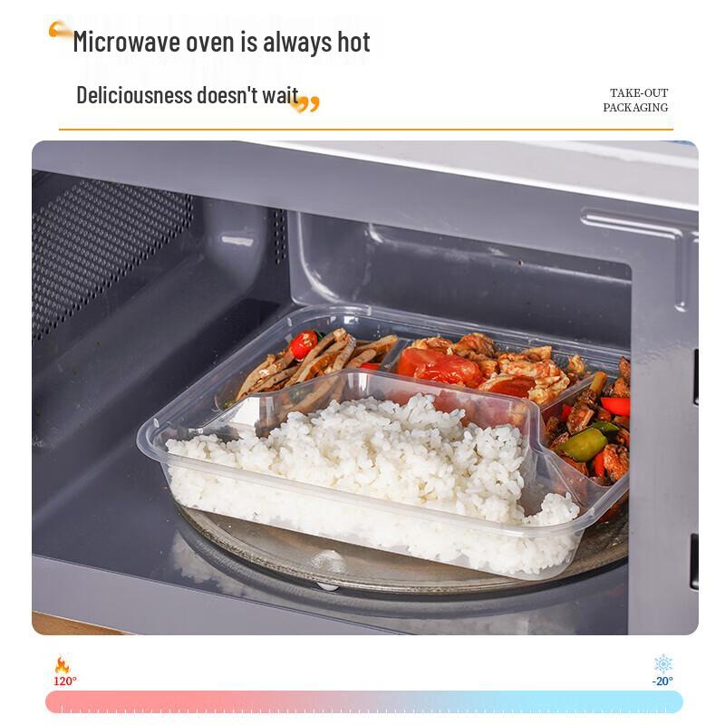 Disposable 4-Compartment Takeout Containers