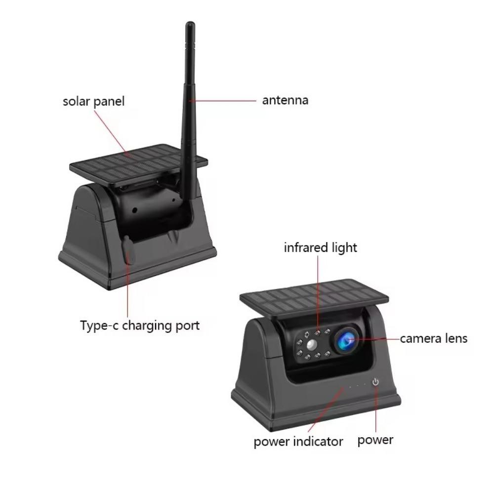 Цифровой беспроводной 7-дюймовый DVR с четырьмя мониторами, циклическая запись видео, солнечные магнитные камеры заднего вида для каравана