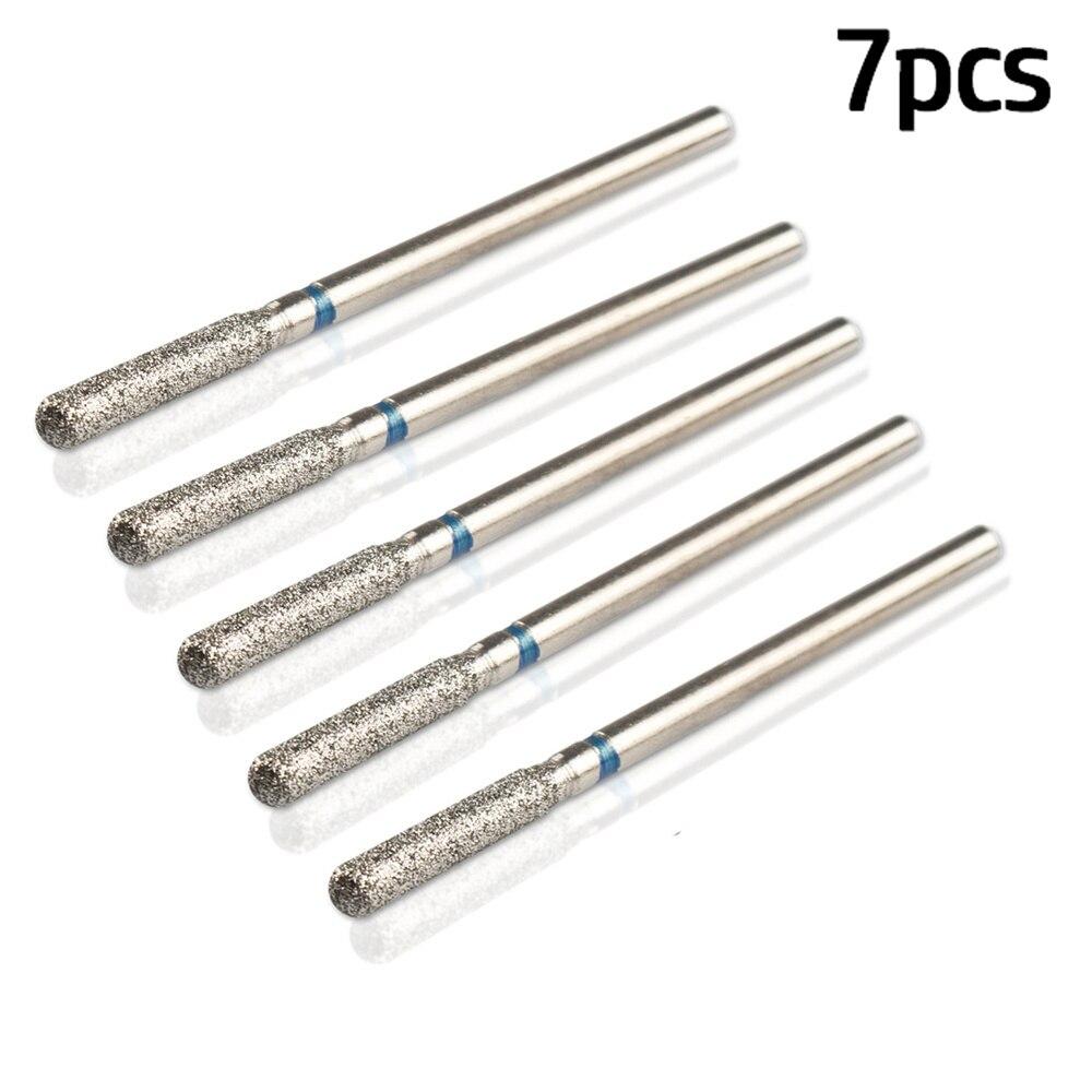 7pcs/Lot Diamond Milling Cutter for Manicure Burrs Pedicure Nail Drill Bits Accessories Nozzles for Manicure Cutters Nail Files