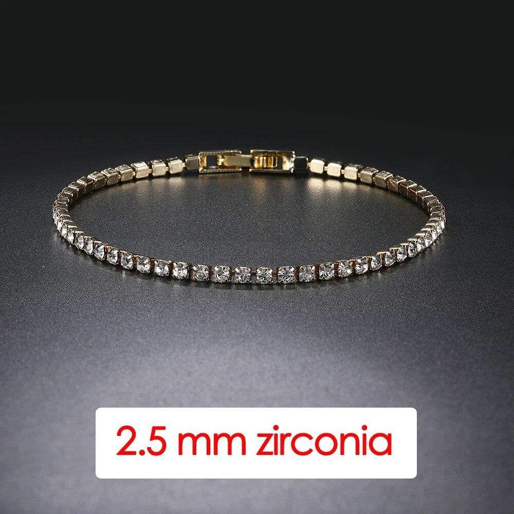 Hiphop Tennis Bracelet Homme Iced Out 3/4/5mm Cubic Zirconia Mens Crystal Chain On The Hand Hip-hop Streetwear Jewelry Male H086