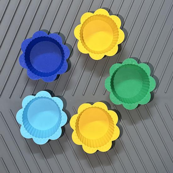 10/20 шт. силиконовые формочки для выпечки, утолщенные антипригарные формы для кексов, тартов, нестандартных форм, пригодные для использования в духовке/морозильной камере/посудомоечной машине, для заварного пудинга