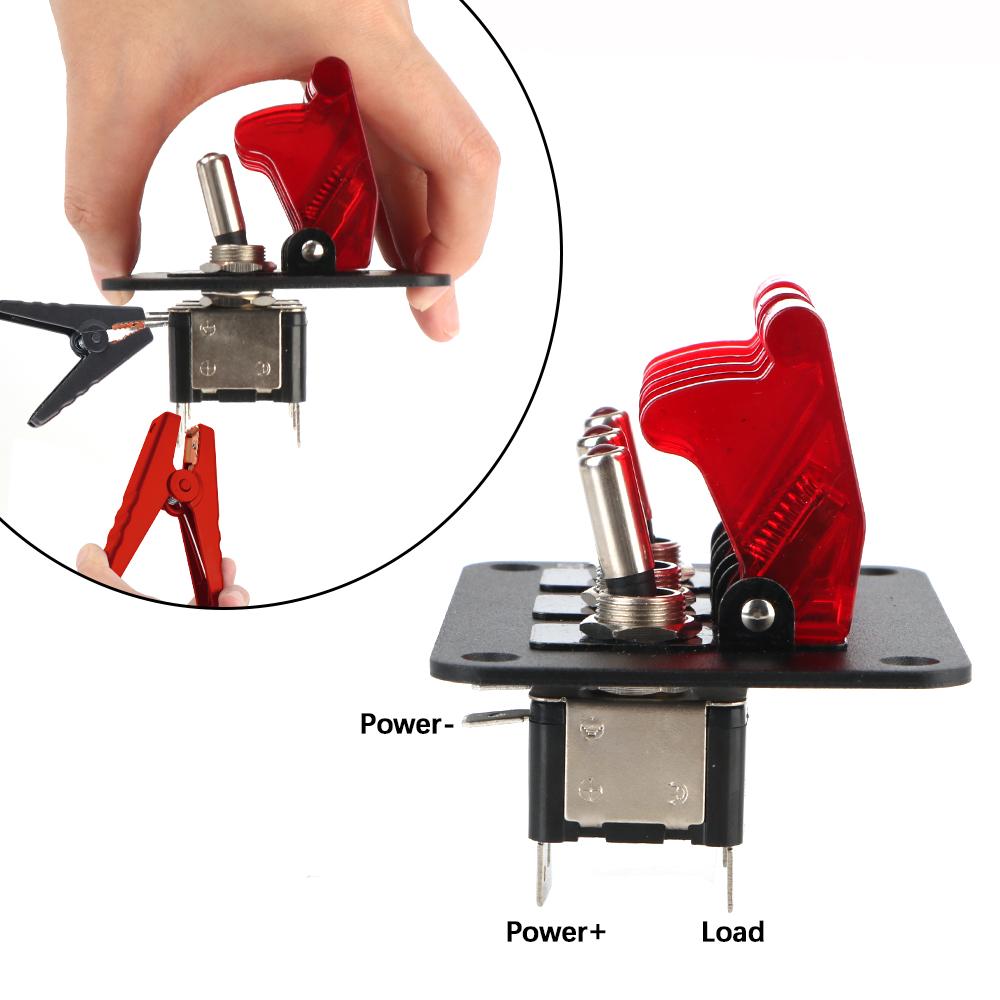 Панель переключателей со светодиодной подсветкой 12 В-24 В постоянного тока, 3-позиционная панель переключателей, переключатель двигателя гоночного автомобиля, прочная пластина переключателя ВКЛ/ВЫКЛ