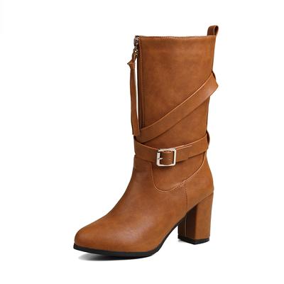 Желто-коричневые женские полусапожки на высоком каблуке, маленькие, большие, размер 33 52