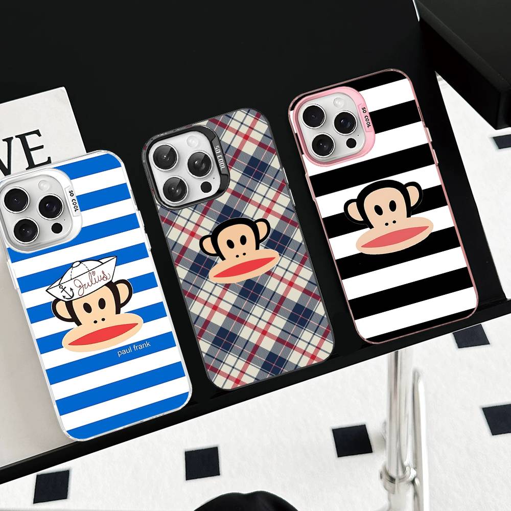 Знаменитый Роскошный Чехол Для Телефона P-Paul F-Frank Для IPhone 17 16 15 14 11 12 13 Pro Max Plus Pro Цветной Серебристый Чехол
