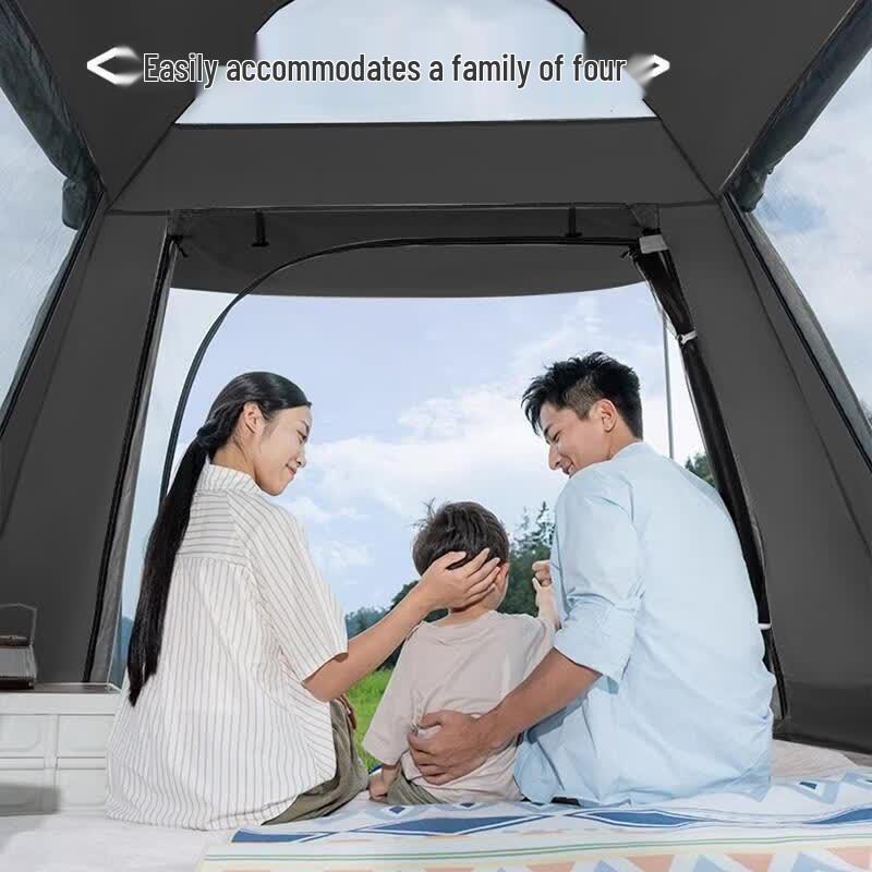 HANDUNYOU 4-6 Person Quick Setup Hexagonal Camping Tent