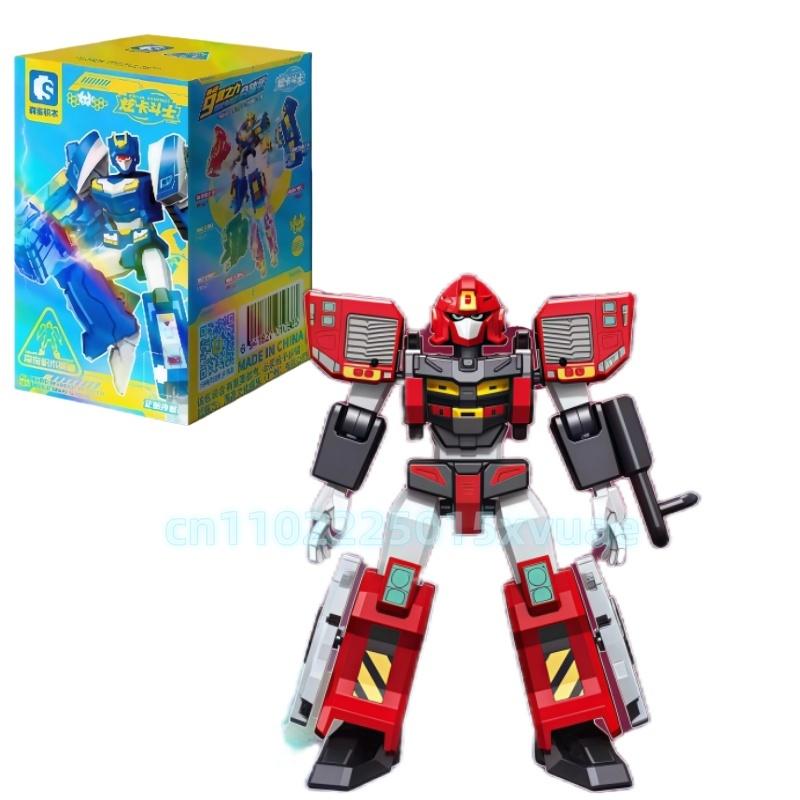 Новый SEMBO METAL CARDBOT Строительный Блок Xuan Blue Lightning Трансформирующийся Робот Сборка Подвижная Модель Игрушка Коллекционная Детский Подарок