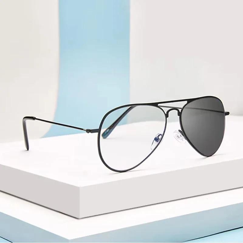 Унисекс Фотохромные Мультифокальные Очки для Пресбиопии Большая Рама Ультралегкие Блокирующие Синий Свет Очки для Чтения TO +4 0