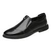 Мужские кожаные туфли-слипоны первого слоя из коровьей кожи в стиле business casual с круглым носком и нескользящей резиновой подошвой