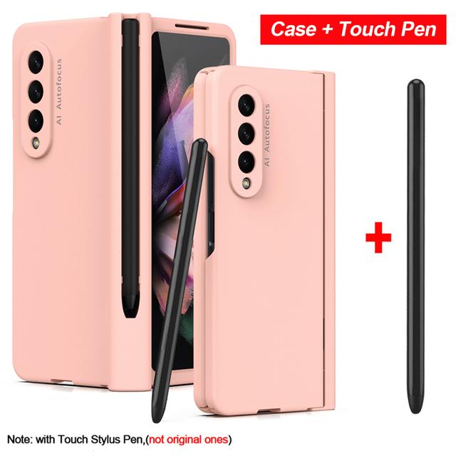 С шарниром для сенсорной ручки, полная защита, чехол для Samsung Galaxy Z Fold 4, 5 г, чехол с гнездом для ручки, стекло на переднем экране, Z Fold 4, крышка