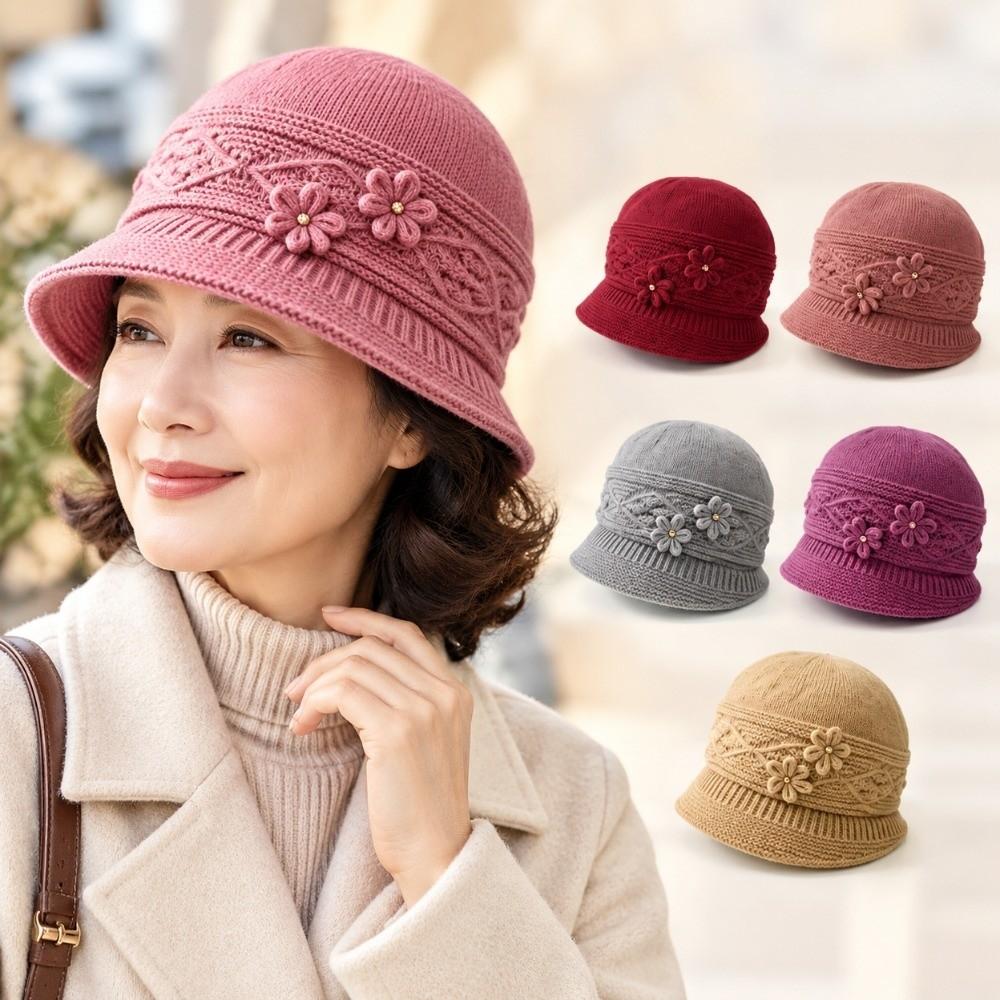 Thickened Mom Knit Hat Windproof Fisherman Hat Gift Ready Knitted Beanie Outdoor