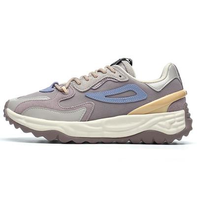 Ткань Двухслойная коровья кожа Двухслойная замша Удобные Универсальные Низкие кроссовки для пап Женские кроссовки Фиолетовый Серый F12W144159FPP