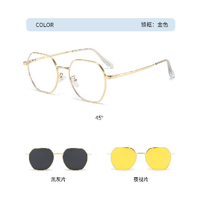 New Summer Polarized Magnetic Clip-On Sunglasses for Men and Women, Dual-Use Polygonal Patch Sunglasses, Can Be Paired with Prescription Glasses